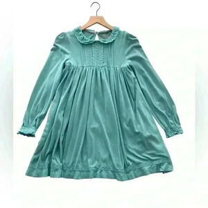 Mini Boden Broderie Collar Jersey Dress Brook Blue